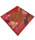 Funda Cojín Pathwork - Recortes Sari - Artesania India - Modelo Jaudein 40x40cm