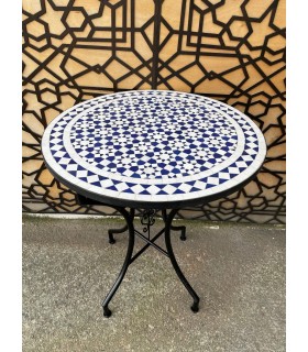 TABLE DE JARDIN EN MOSAÏQUE ANDALOU - ZELIGE AZULEJOS FEZ - MODÈLE TARUDAN