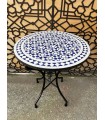 ANDALUSI MOSAIC GARDEN TABLE - ZELIGE AZULEJOS FEZ - TARUDAN MODEL