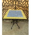 MESA DE MOSÁICO JARDIN TERRAZA PATIO - CUADRADA - ZELLIGE- AZULEJOS FEZ - MODELO AGADIR