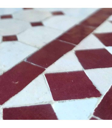 Mosaic Low Center Table Garden or Andalusí Patio - Garnet - Moroccan Crafts - Wassat Model