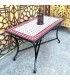 Mosaic Low Center Table Garden or Andalusí Patio - Garnet - Moroccan Crafts - Wassat Model