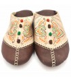 Babucha Marroquí Mujer - Color Marron Oscuro - Artesanía Marroquí Cuero Autentico - Modelo Azrar