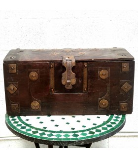 Old Vintage Wooden Chest - Mauritanian Tuareg Crafts - Unique Piece