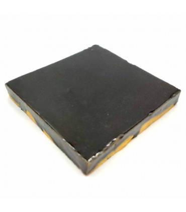 Azulejo Zellige Negro Marruecos - Artesanía Marroquí - Fez - 10 x 10 cm