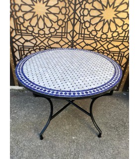 TABLE DE JARDIN EN MOSAÏQUE ANDALOU - ZELIGE AZULEJOS FEZ - MODÈLE DAR ALBAIDA
