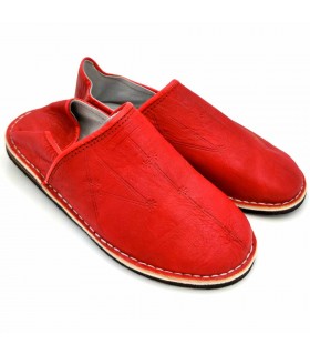 Arabische Hausschuhe aus Leder, Unisex, für Erwachsene, rot, marokkanisches Kunsthandwerk, Kadim-Modell