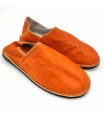Babucha Pantuflas Árabe de Cuero Adulto Unisex - Color Naranja - Artesanía Marroquí - Modelo Kadim