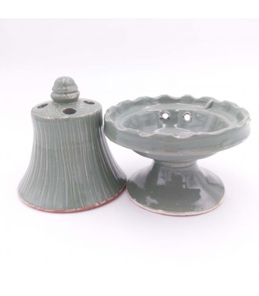Incensiere in grani / coni - Bruciatore in ceramica smaltata - Modello Sharayit