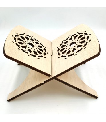 Porta Libro Sacro - Colore Bianco - Supporto Corano - 100% Legno - Modello Al-Baida