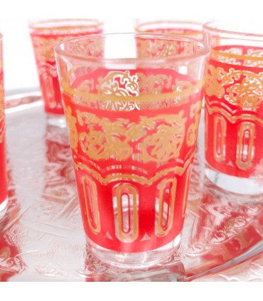 Juego 6 Vasos Te Árabes - Té Moruno Marroqui - Especial Té - Modelo FATH Yadid