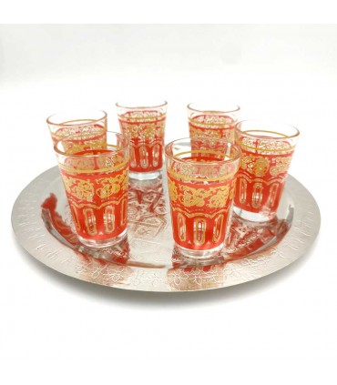 Juego 6 Vasos Te Árabes - Té Moruno Marroqui - Especial Té - Modelo FATH Yadid