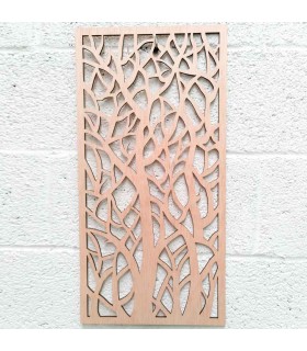 Cuadro Decorativo Celosía Árabe Madera - Decoración Abstracta - Corte Láser - Modelo Shita - 60 x 30 cm