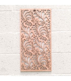 Cuadro Decorativo Celosía Árabe Madera - Decoración Abstracta - Corte Láser - Modelo kharif- 60 x 30 cm
