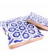 Azulejo Decorativo Andalusí -10x10cm Zellige - Azul y Blanco - Artesanía Marroquí - Modelo 91