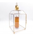 Farol Vintage Cristal y Latón - Latón y Cristal - Artesanía Granadina Vitrina Cristal Exposición - Modelo Munawar