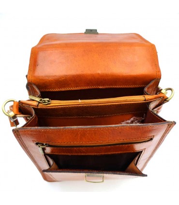 Bolso Maletín de Mano Mariconera- Marroquinería Premium - Artesanía Marroquí - Modelo Haqiba saguir
