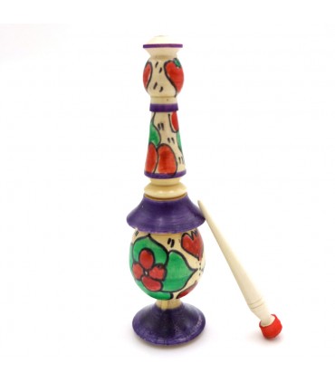 Porta Colirio Kohl kuhul Floral - Madera - Recipiente Khol Marroquí
