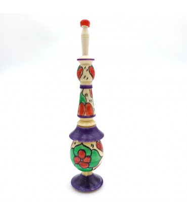Porta Colirio Kohl kuhul Floral - Madera - Recipiente Khol Marroquí