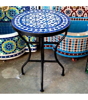 Mesa de mosaico marroquino Zellige Fez Andalusí Jardim ou Terraço - Modelo Najma Zarka