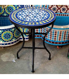 Mesa de Mosaico Zellige Marroquí Fez Andalusí Jardin o Terraza - Modelo Najma Safra
