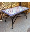 Andalusian Garden or Patio Mosaic Table - Multicolor - Moroccan Handicraft - Alwani Najma Model