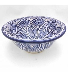 Ceramic Arab Bathroom Sink - Fez Craftsmanship - Moroccan Andalusian Decoration - Lotus Model
