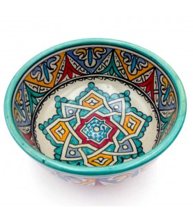 Marokkanische Schüssel oder Schüssel - Salatschüssel - Fez Keramik - Handbemalt - Blau und Weiß - 25 x 11 cm