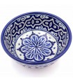 Bol o Cuenco Marroquí - Ensaladera - Ceramica Fez - Pintada a Mano - Azul y Blanco