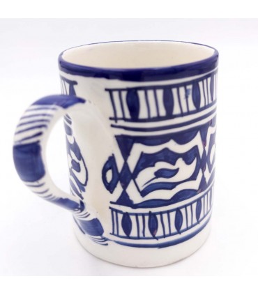 Taza Cerámica Fez Pintada a Mano Artesanía Marroquí - Modelo SAHNEINUN