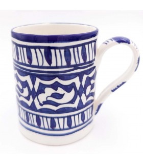 Taza Cerámica Fez Pintada a Mano Artesanía Marroquí - Modelo SAHNEINUN