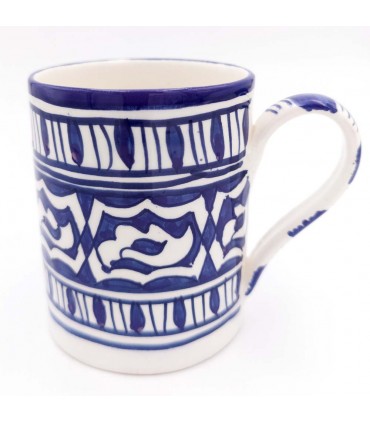 Taza Cerámica Fez Pintada a Mano Artesanía Marroquí - Modelo SAHNEINUN