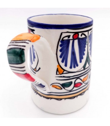 Caneca Cerâmica Fez Artesanato Marroquino Pintado à Mão - Modelo SAHNEINUN