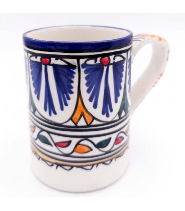 Taza Cerámica Fez Pintada a Mano Artesanía Marroquí - Modelo SAHNEINUN
