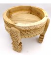 Mesa de Molinillo Chakki Baja Madera Tallada - Chill Out - Artesania Marroqui Modelo khashab Beldi