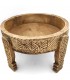 Mesa Moedor Chakki Baixo em Madeira Esculpida - Chill Out - Artesanato Marroquino Modelo Khashab Beldi