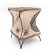 Porta Velas Piel Pintado con Henna Color Liso - Artesanía Marroquí Decoración Andalusí Modelo Murabaatun