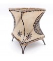 Porta Velas Piel Pintado con Henna Color Liso - Artesanía Marroquí Decoración Andalusí Modelo Murabaatun