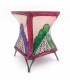 Leather Candle Holder Painted with Henna Muticolor - Moroccan Crafts Andalusian Decoration Murabaatun Model