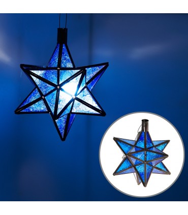 Lámpara Techo Estrella Andalusí - Artesanía Marroquí - Modelo Estrella Azrak