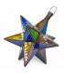 Lámpara Marroquí de Techo - Estrella Andalusí - Multicolor Nº 2 - Artesanía Fez - Modelo Najma