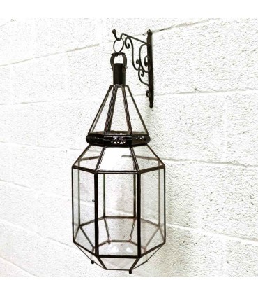 Lampara Marroquí Estilo Andalusí - Cristal Transparente - Artesanía Fez - Modelo  Fez el-Bali