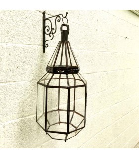 Lampara Marroquí Estilo Andalusí - Cristal Transparente - Artesanía Fez - Modelo  Fez el-Bali