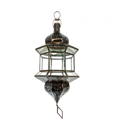 Lampara Marroquí Estilo Andalusí - Cristal Transparente - Artesanía Fez - Modelo  Fez el-Jdid