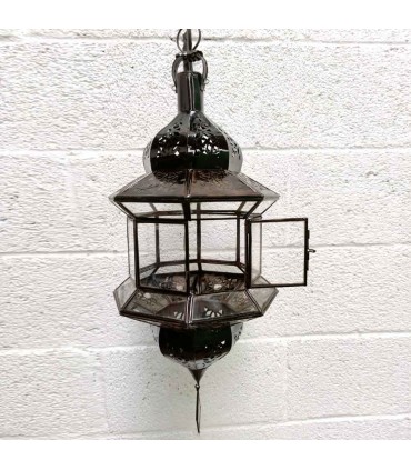 Candeeiro estilo andaluz marroquino - Vidro transparente - Artesanato de Fez - Modelo Fez el-Jdid