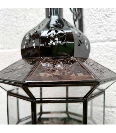 Lampara Marroquí Estilo Andalusí - Cristal Transparente - Artesanía Fez - Modelo  Fez el-Jdid