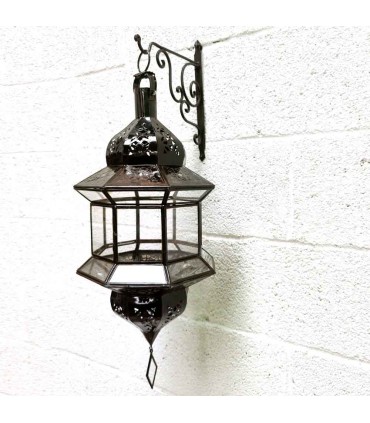 Candeeiro estilo andaluz marroquino - Vidro transparente - Artesanato de Fez - Modelo Fez el-Jdid