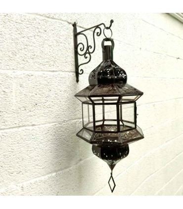 Lampara Marroquí Estilo Andalusí - Cristal Transparente - Artesanía Fez - Modelo  Fez el-Jdid