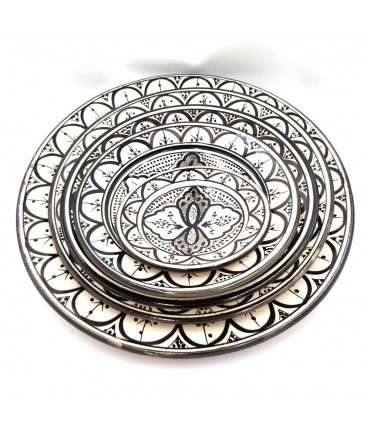Decorative or Table Plate - Andalusian Ceramic Asfi - Moroccan Crafts - Aswadein Model
