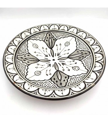 Plato Decorativo o de Mesa - Cerámica Andalusí Asfi - Artesanía Marroquí - Modelo Aswadein